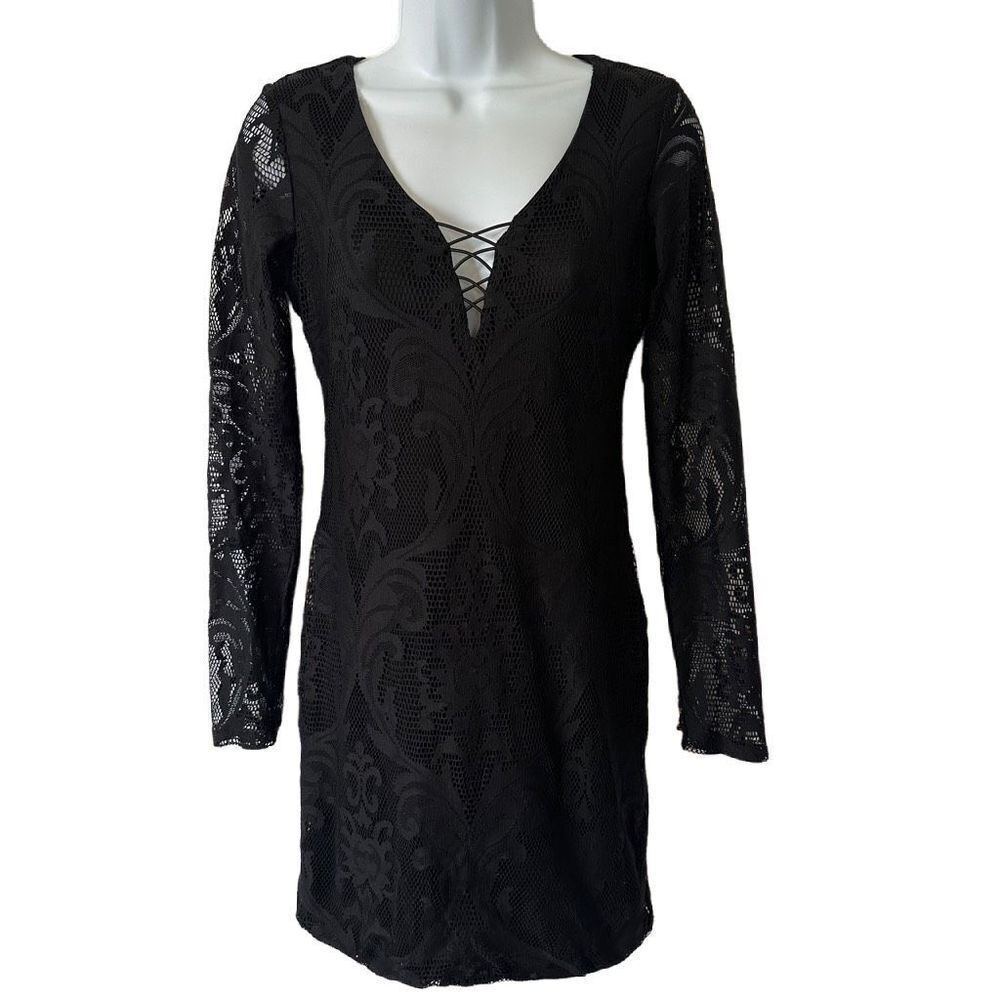As U Wish Black Lace Dress